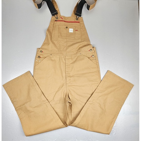 Yellowstone Dutton Ranch Overalls Mens Medium Tan Double Knee‎ Workwear TV Show